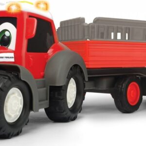 Abc - Traktor Massey Ferguson Med Trailer Til Dyr - Dickie Toys