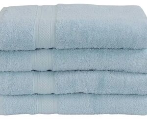 Badehåndklæde - 70x140 cm - 100% Egyptisk bomuld - Lyseblå - Luksus håndklæder fra "Premium - By Borg