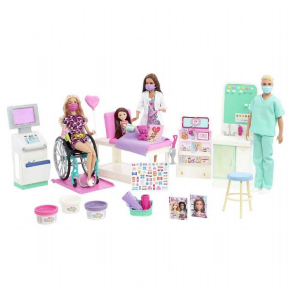 Barbie Care Facility Playset m. 4 dukker