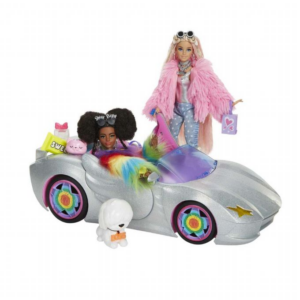 Barbie Extra Sparkly Cabriolet m. Dukker