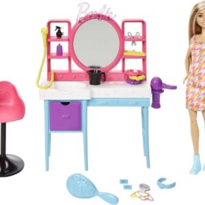 Barbie - Frisørsalon Med Totally Hair Dukke Og Tilbehør