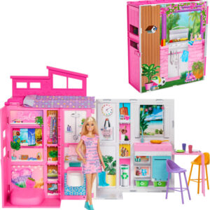 Barbie - Getaway Doll House & Doll (hrj77)