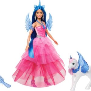 Barbie - Unicorn Princess Dukke Og Enhjørning Legesæt - 65th Anniversary