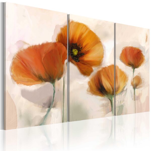 Billede - Artistic poppies - triptych - 120 x 80 cm - På italiensk lærred