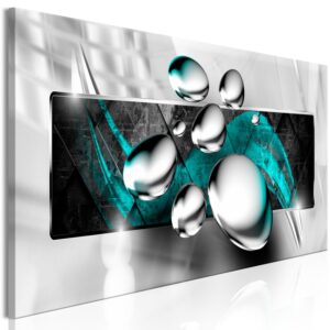 Billede - Shiny Stones (1 Part) Narrow Turquoise - 120 x 40 cm - Premium Print