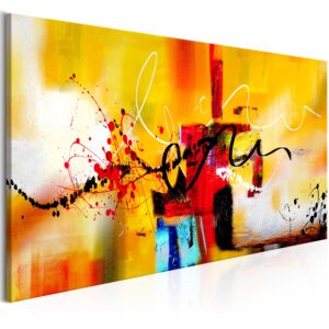 Billede - Street Melodies (1 Part) Orange Wide - 120 x 60 cm - På italiensk lærred