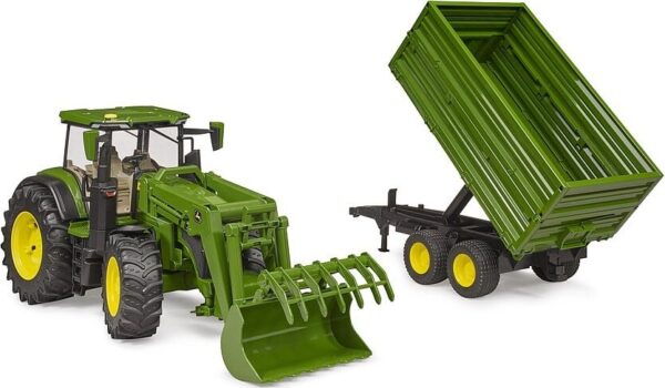 Bruder - Traktor John Deere 7r 350 Med Frontlæsser Og Vogn