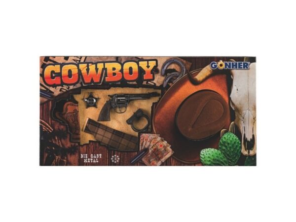 Conjunto Cowboy Pistola 8 Tiros Sombrero 72X37