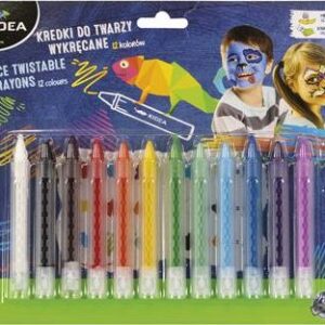 Derform Face Crayons 12 Colors, Twisted Kidea