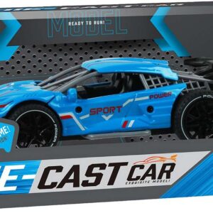 Die-cast Pull Back Car W/sound & 'try-me', Blue - Klx Toys