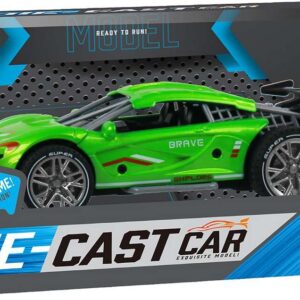 Die-cast Pull Back Car W/sound & 'try-me', Green - Klx Toys