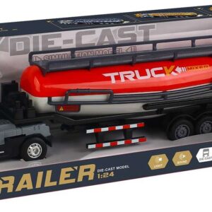 Die-cast Truck With Tank Trailer W/light & Sound - Klx Toys