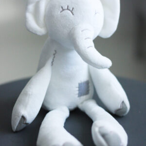 Elefant Bamse i Lys Creme Velour