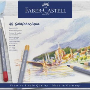 Faber-castell - Akvarel Blyanter I Tinæske - Goldfaber Aqua - 48 Stk.