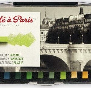 Farvekridt Sæt Med 12 Farver - Landskab - Conte A Paris