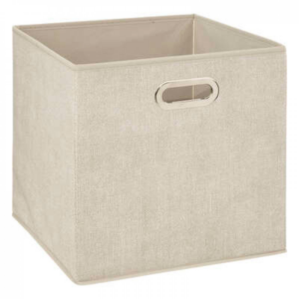 Foldbar Opbevaringskasse i beige, firkantet | Mål: 31x31x31 cm