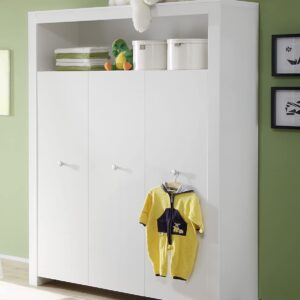 Furnline børneværelses garderobe Olivia, Hvid, træ, 130x54x186 cm