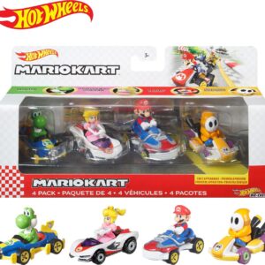 Hot Wheels - Mario Kart Sæt - 4 Dele