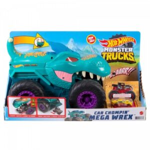 Hot Wheels Monster Trucks Car Chompin'' Mega-Wrex-Bil, Køretøjssæt, 4 År, Aa, Plast, Metal, Flerfarvet