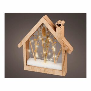 Indretning Træ LED Lys Lille hus (4,3 x 26 x 27 cm)