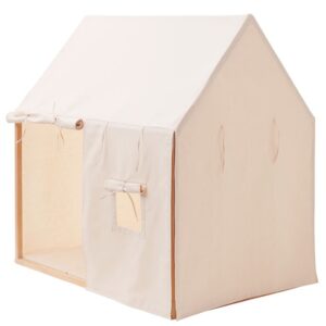 Kids Concept Legetelt - Hus - 110x84 cm - Naturhvid