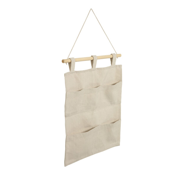 LAFORMA Niale organiser - beige bomuld og natur træ