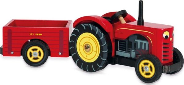 Le Toy Van - Traktor Med Vogn Legetøj - Bertie's Tractor - Træ