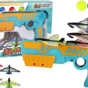 Leantoys Ball Gun Aircraft Launcher 2In1 Med Foderautomat 4 Fly