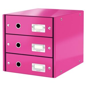 Leitz Skuffekabinet Click & Store WOW 3 skuffer Pink