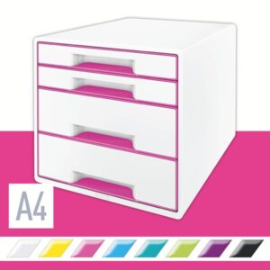 Leitz Skuffekabinet Desk Cube WOW 4-skuffer Pink