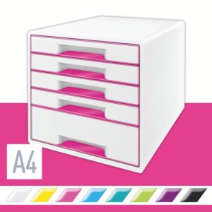 Leitz Skuffekabinet Desk Cube WOW 5-skuffer Pink