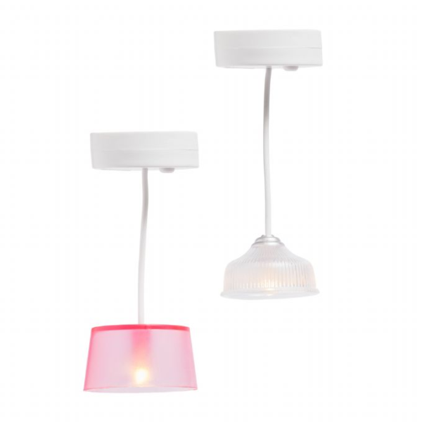 Lundby 2 loftslamper m. batteri