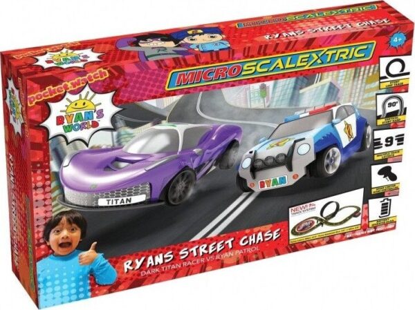 Micro Scalextric Racerbane - Ryans World - Street Chase - Inkl. 2 Biler