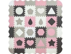 Milly Mally Mata Piankowa Puzzle Jolly 4X4 Shapes - Pink Grey