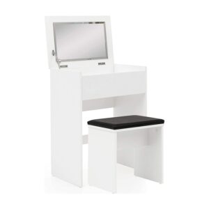 Moderne make-up bord / sminkebord / skrivebord med spejl, hvid