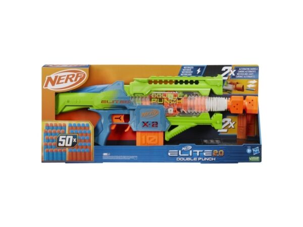 Nerf Elite 2.0 Double Punch, Legetøjs Angrebsriffel, 8 År