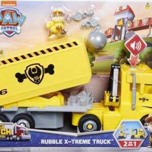 Paw Patrol - Rubble Figur Med Lastbil - X-treme Truck - Big Truck Pups