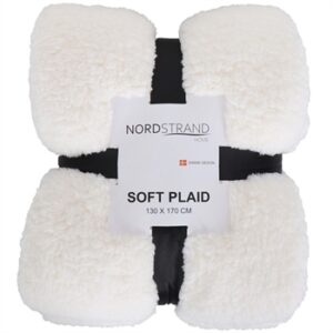 Plaid i teddy fleece - 130x170 cm - Hvidt - Blødt tæppe fra Nordstrand