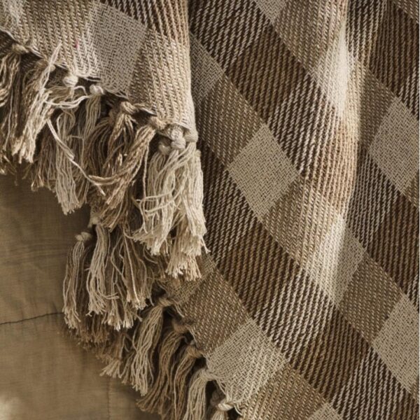 Plaid natur/beige/brune tern - Ib Laursen 130x160