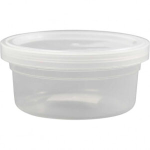 Plastbøtte med låg, H: 38 mm, diam. 84 mm, 125 ml, 20 stk./ 1 pk.