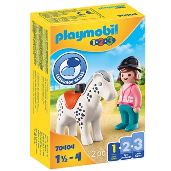 PlaymobilÂ® 1.2.3 - Rytter med Hest