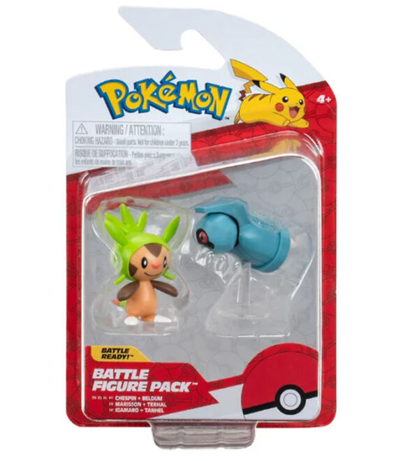 Pokémon Figurer - 2-pak - Battle Figure - Chespin/Beldum