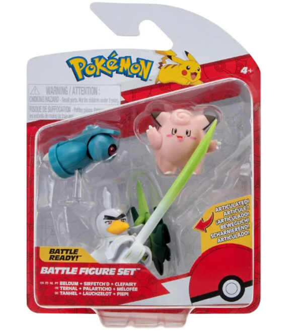 Pokémon Figurer - 3-pak - Battle Figure - Clefairy/Beldum/Sirfet