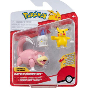 Pokémon Figurer - 3-pak - Battle Figure - Pikachu/Slowpoke/Litwi