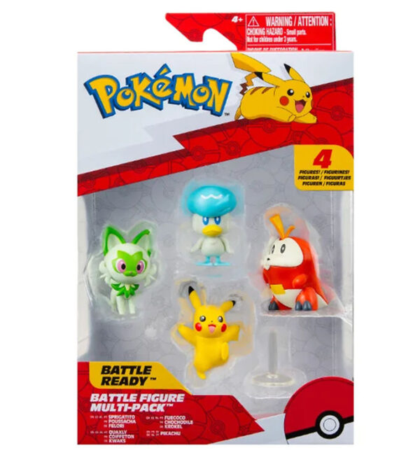 Pokémon Figurer - 4-pak - Battle Figure - Pikachu/Sprigatito/Fue