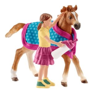 Schleich Horse Club - Føl med tæppe - Actionfigur