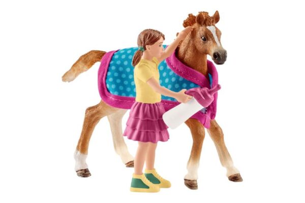 Schleich Horse Club - Føl med tæppe - Actionfigur