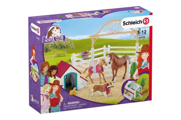 Schleich Horse Club - Hannahs gæsteheste med hunden Ruby - Actionfigur