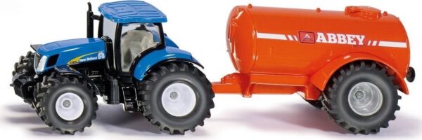 Siku - New Holland Traktor Med Enakslet Gyllevogn