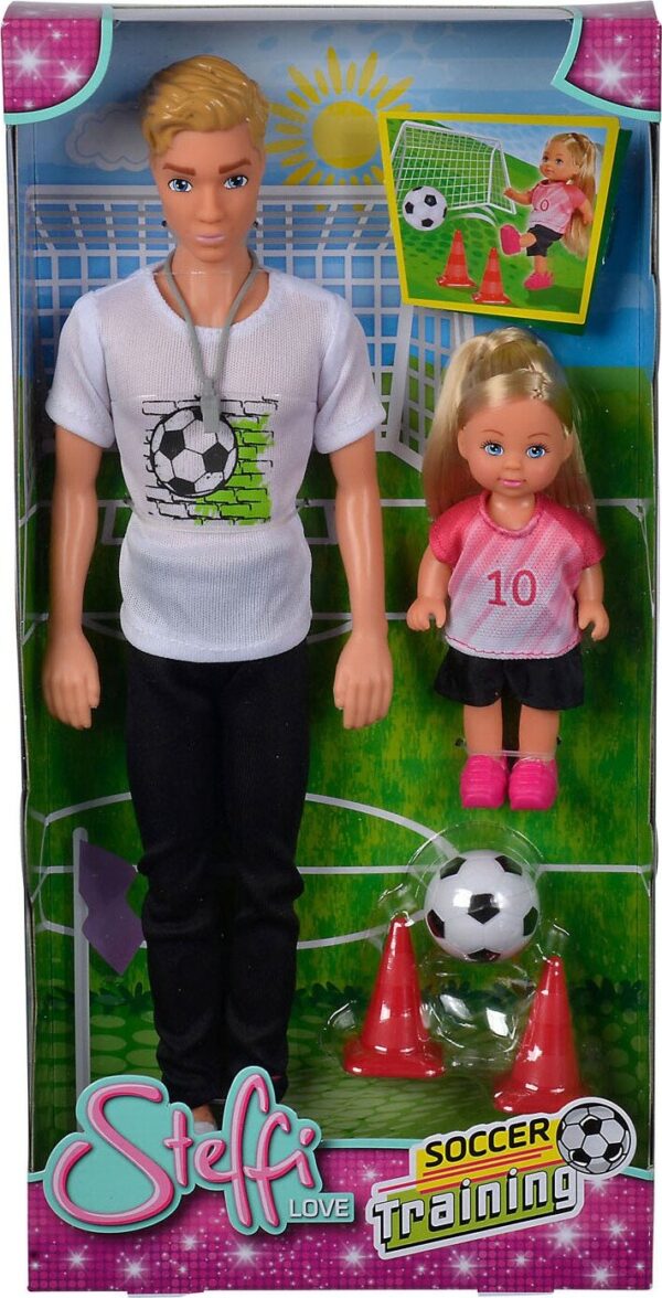 Steffi Love Dukker - Evi & Kevin - Soccer Training - 12 Cm